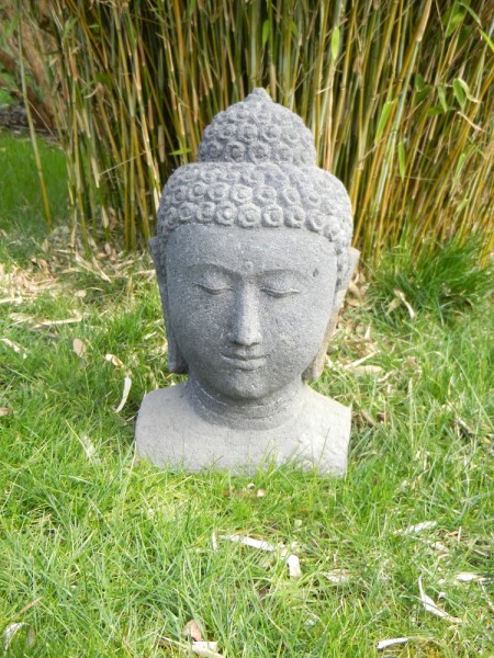 Stone Buddha head, no cast - small