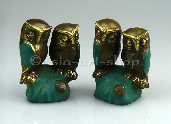 Chouette couple en bronze